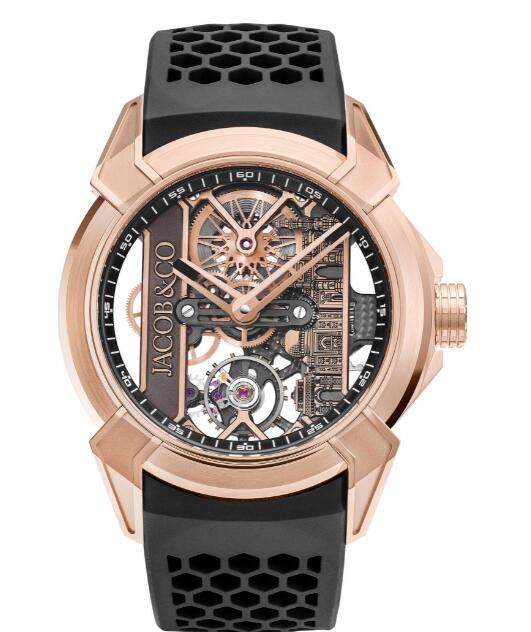 Jacob & Co. Epic X Rose Gold Black Neoralithe Inner Ring Watch Replica EX110.43.AC.AA.ABRUA Jacob and Co Watch Price